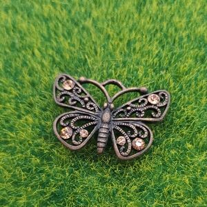 Edwardian Butterfly‎ Pendant Champagne Crystal P329